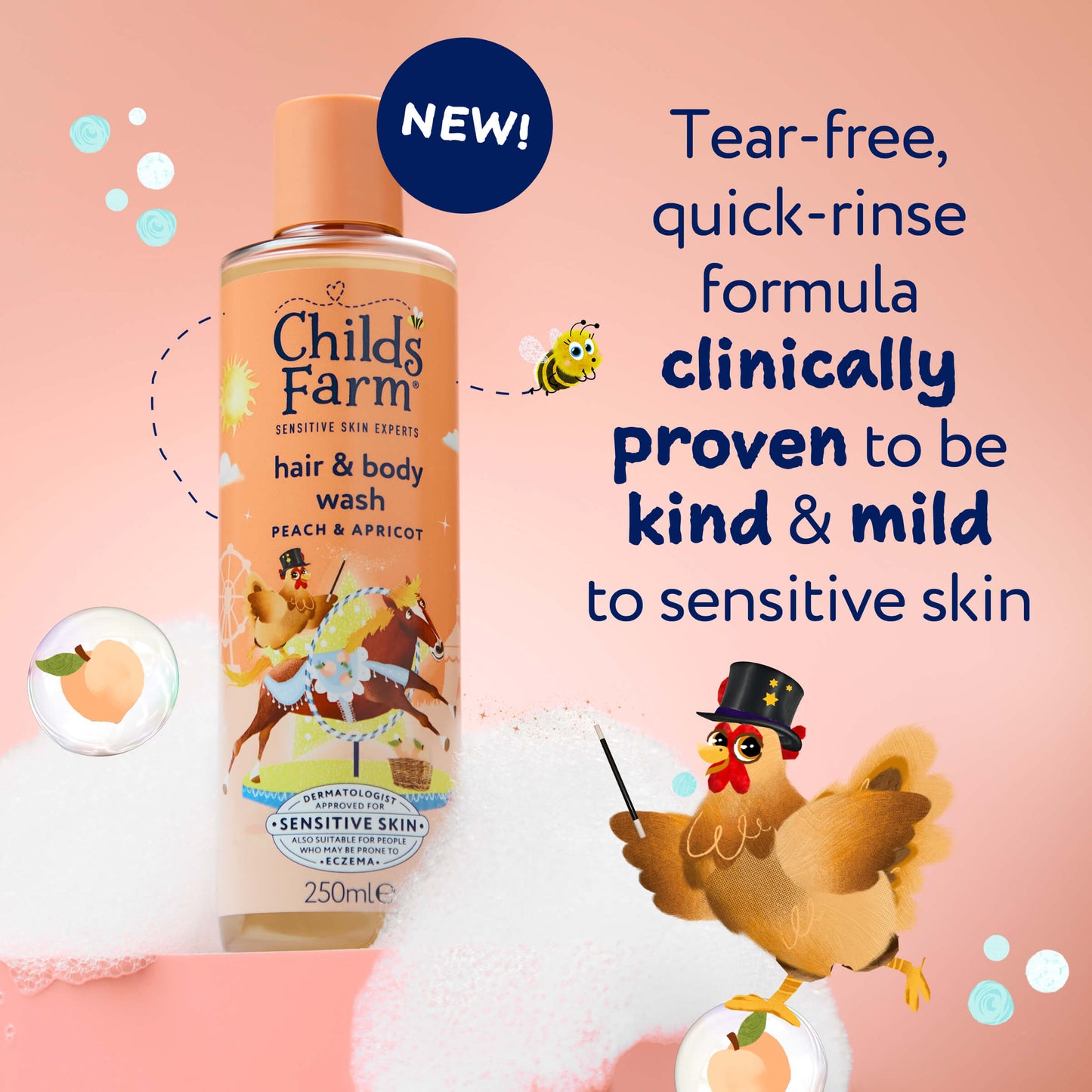 Childs Farm Hair & Body Wash Peach & Apricot 250ml