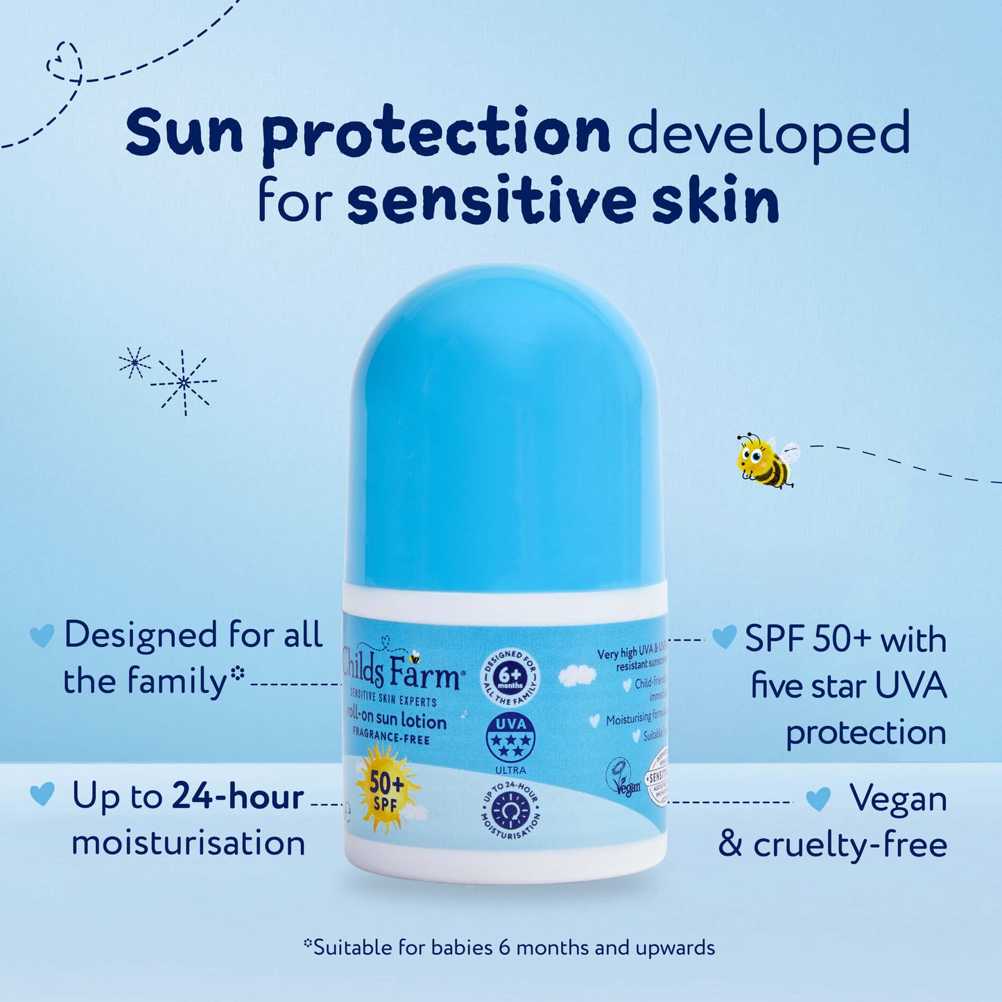 Childs Farm SPF50+ Roll On Fragrance-Free 50ml