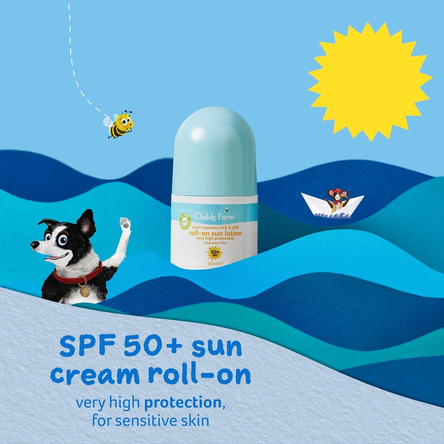 Childs Farm 50+ SPF roll-on sun lotion fragrance-free