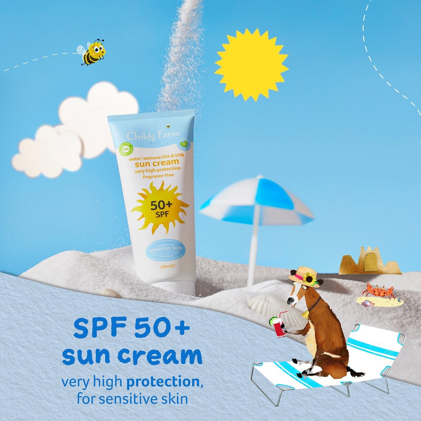 Childs Farm 50+ SPF sun cream fragrance-free