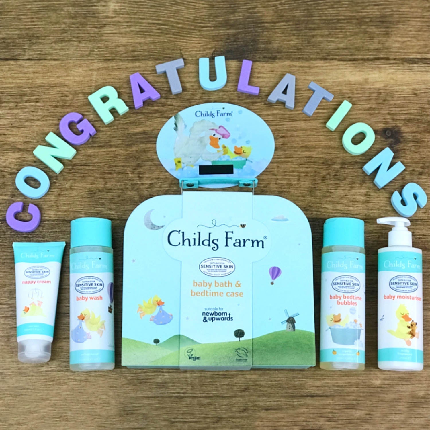 Childs Farm baby bedtime suitcase gift set