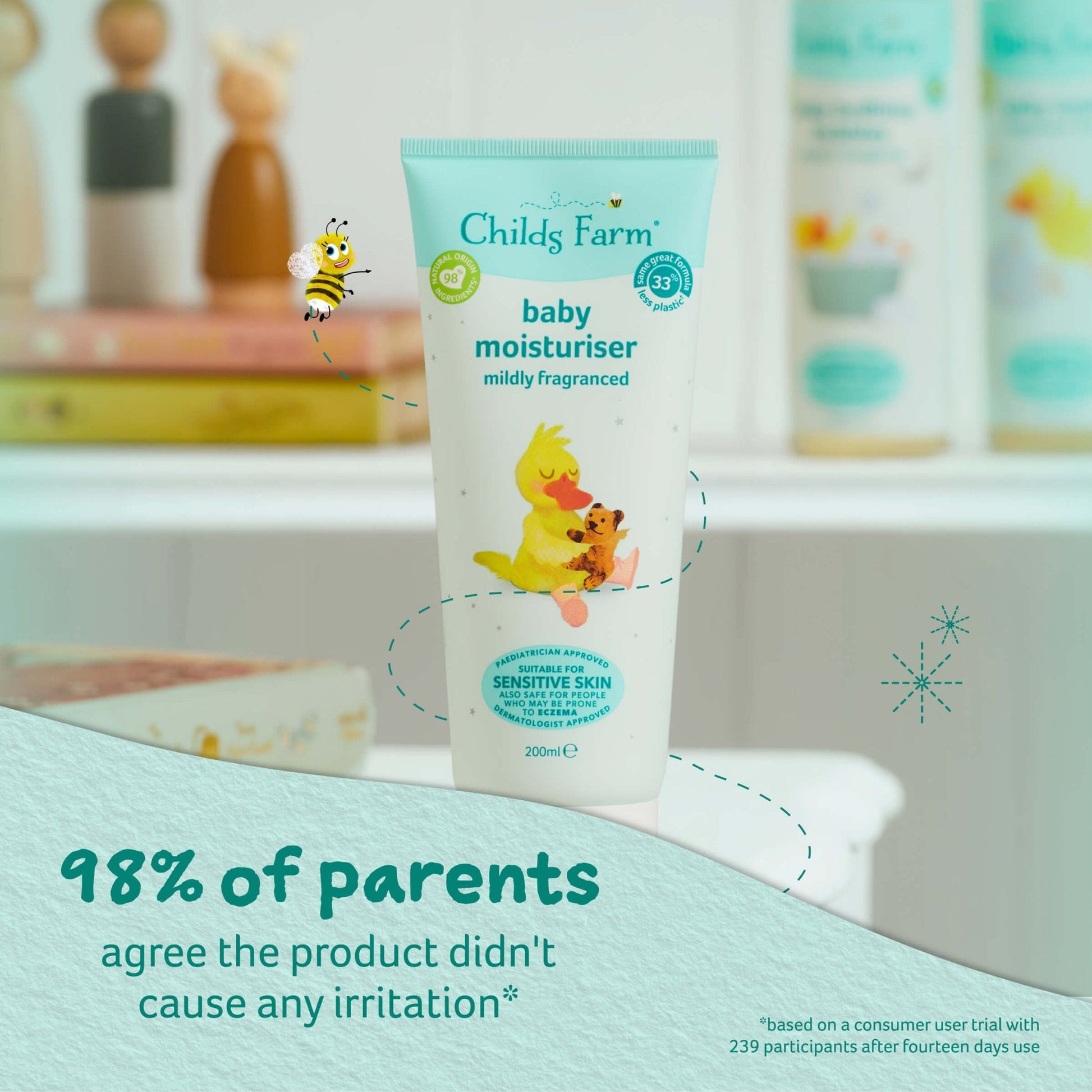 Childs Farm baby moisturiser mildly fragranced