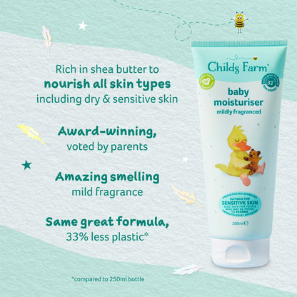 Childs Farm baby moisturiser mildly fragranced