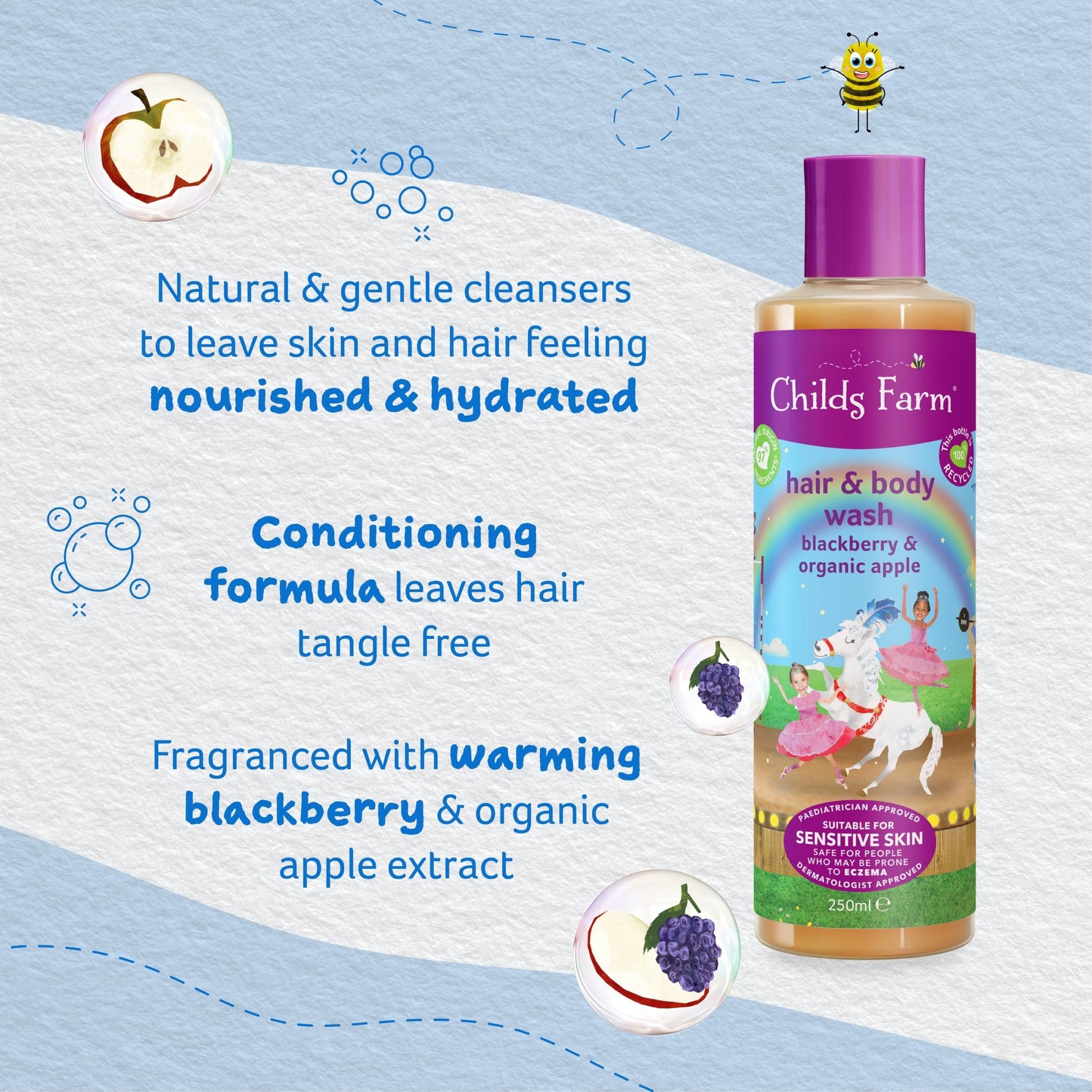 [STAFF] hair & body wash blackberry & organic apple